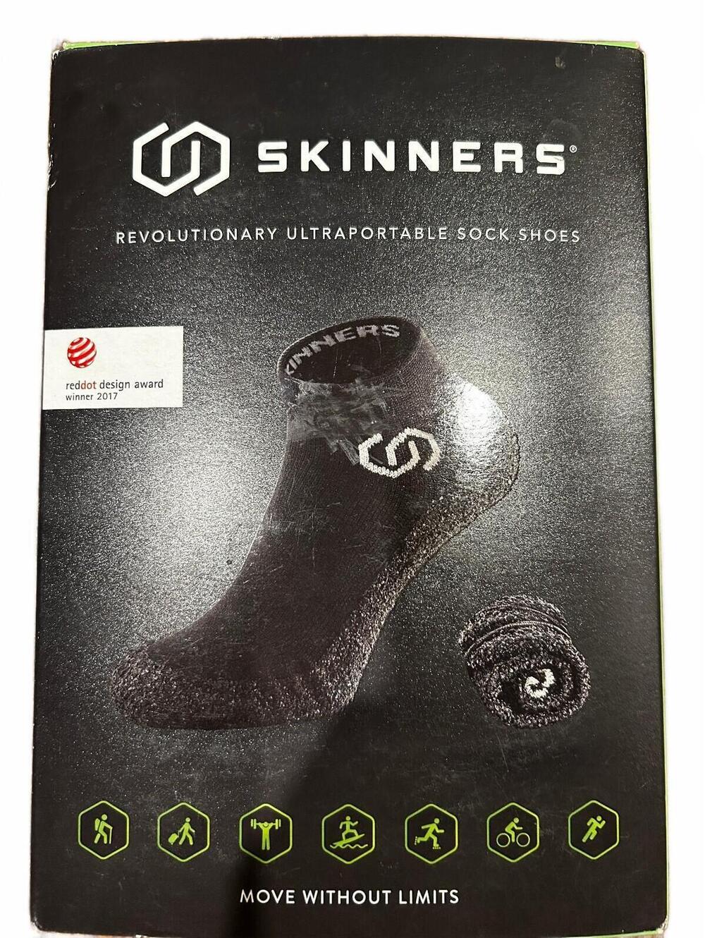 Skinners Ultraportable Barefoot Sock Shoes Adult Black NIB SZ 47-49 XXL [COPY]